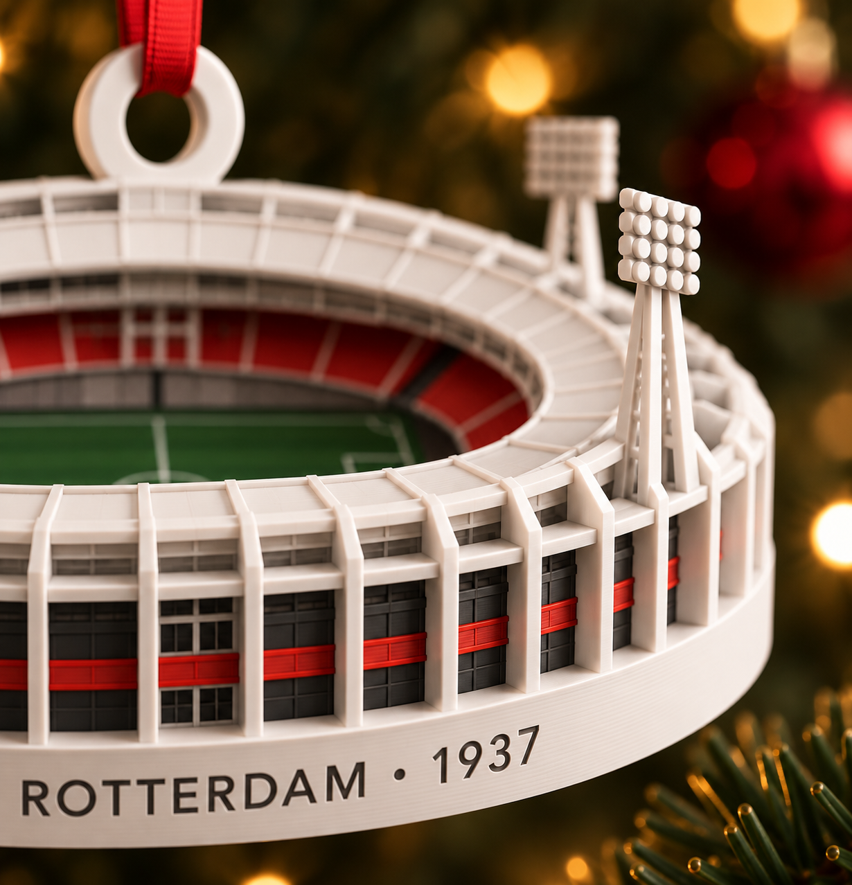 Detail van het De Kuip kerstornament
